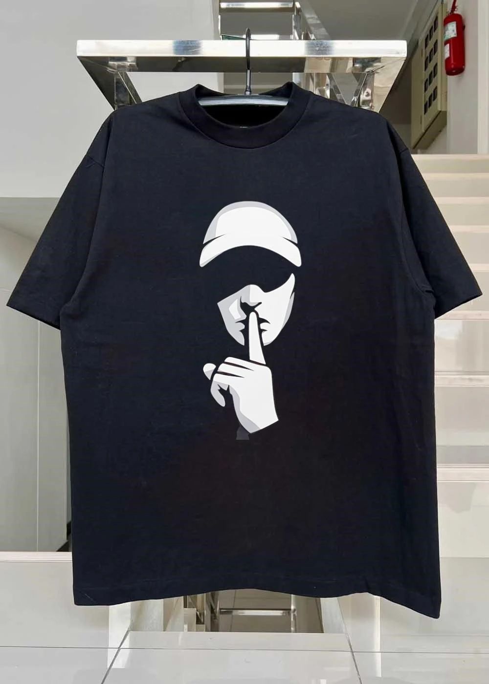 Quiet Please Man Hushing Gesture T-Shirt