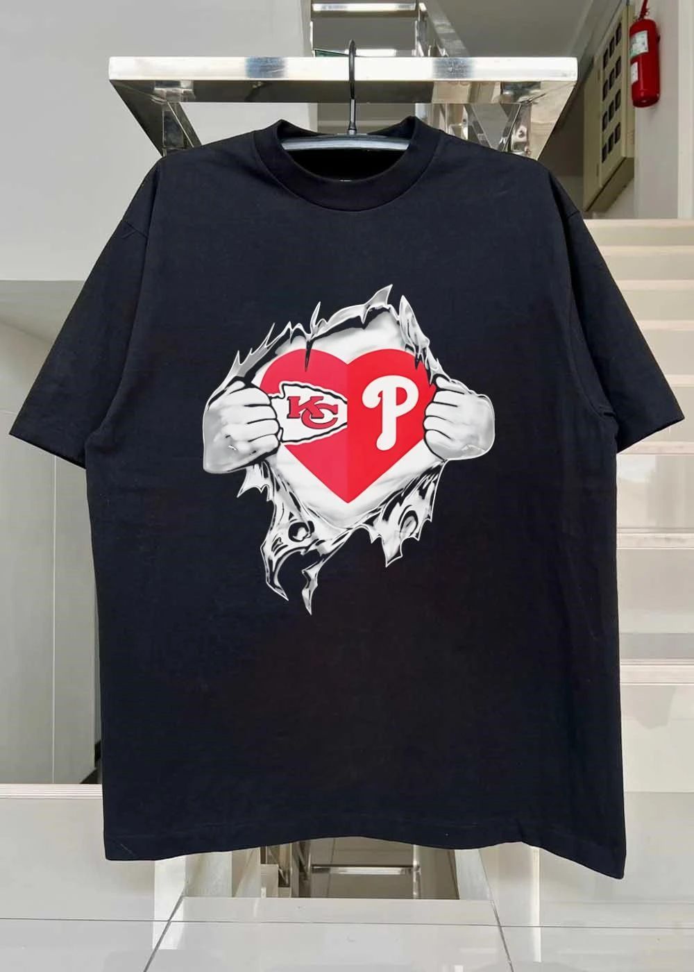 KC Phillies Rip Heart T-Shirt
