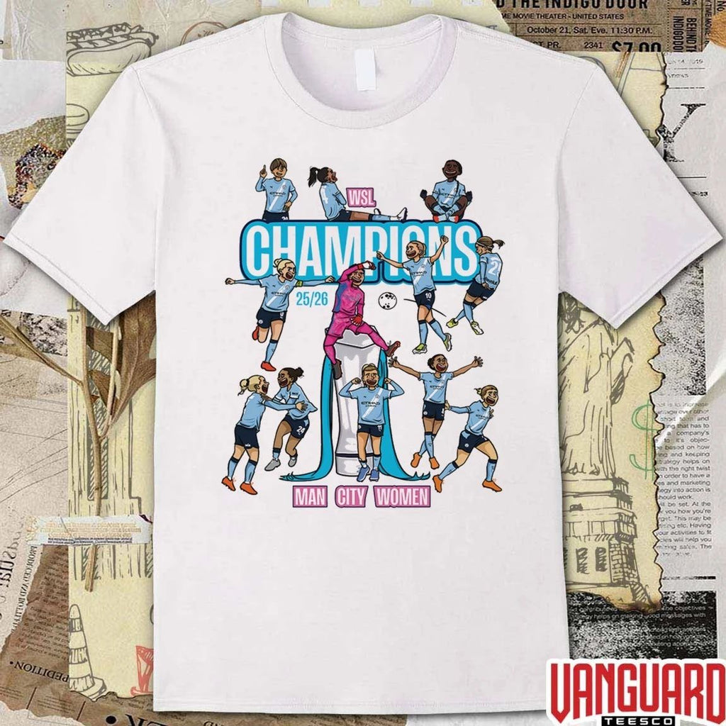 Manchester City WSL Winners 2025 2026 Can City Women Football Championship t-shirt