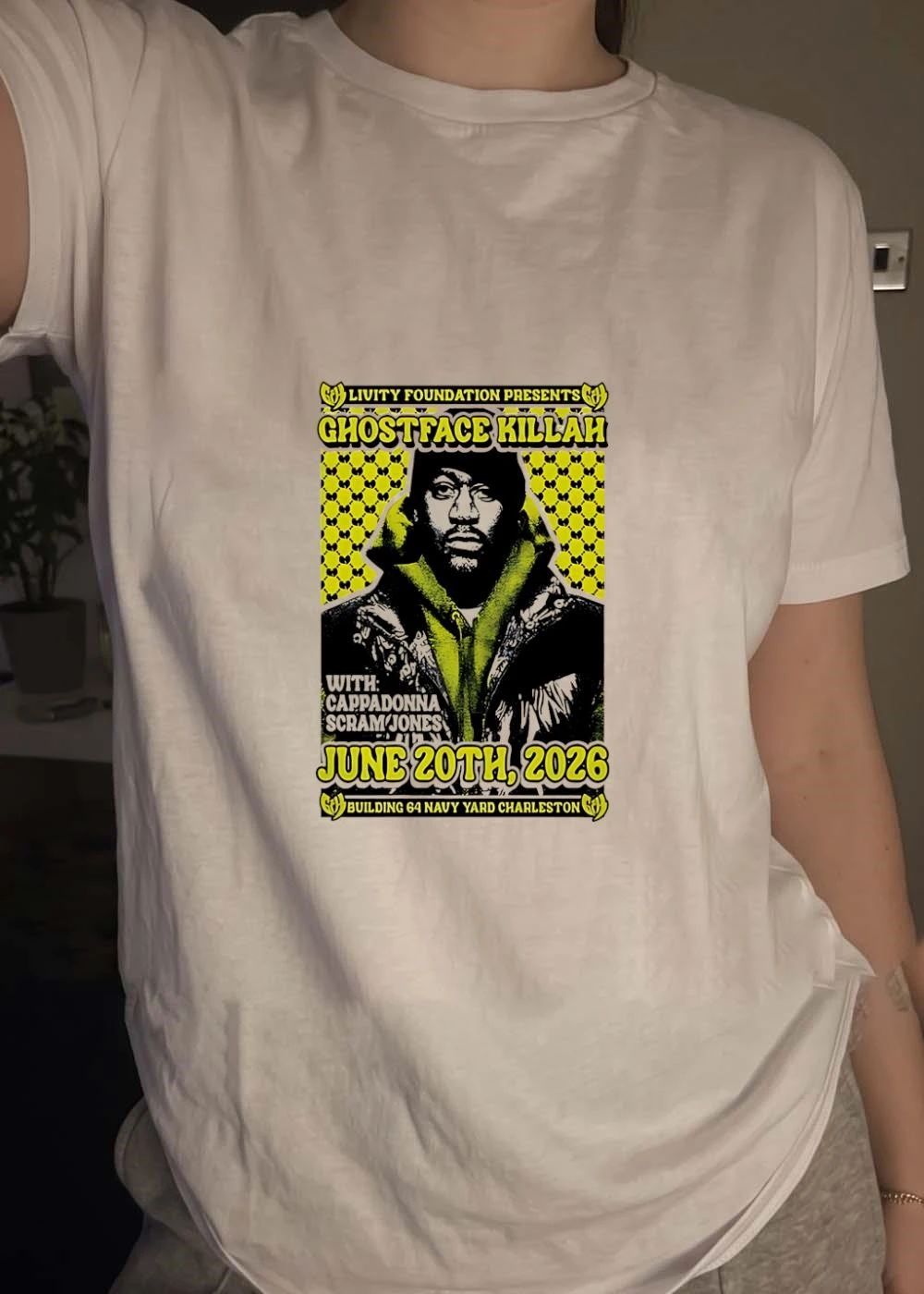 Ghostface Killah Cappadonna Scram Jones June 20th 2026 Navy Yard shirt