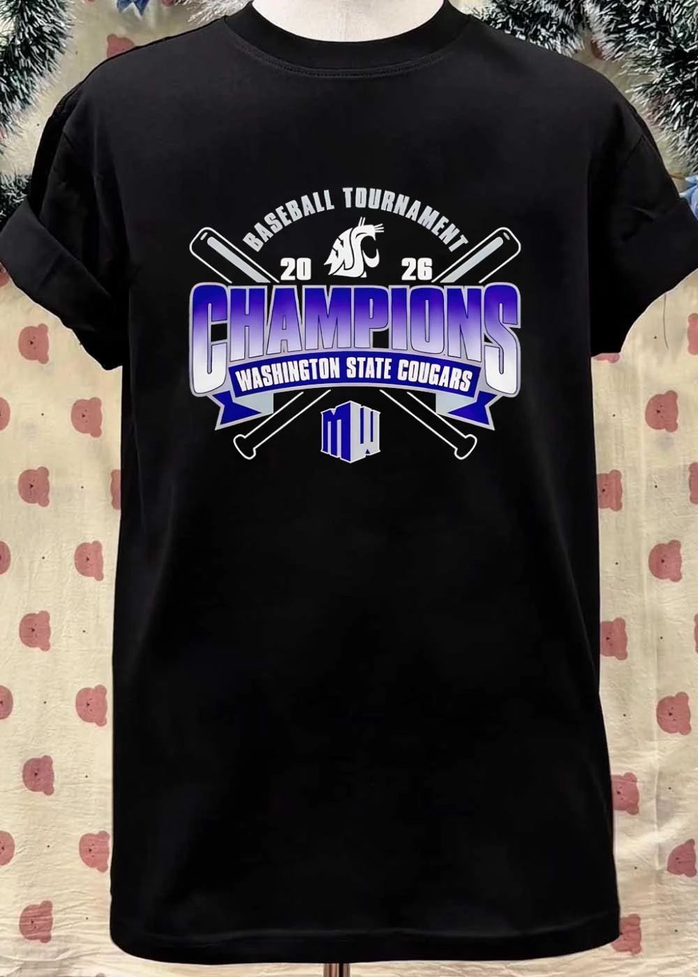 Washington State Cougars 2026 Baseball Tournament Champions MW Shirt