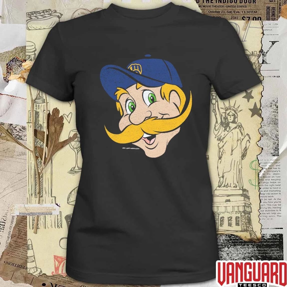 Milwaukee Brewers Mitchell And Ness Youth Big Face Mascot MLB Baseball t-shirt
