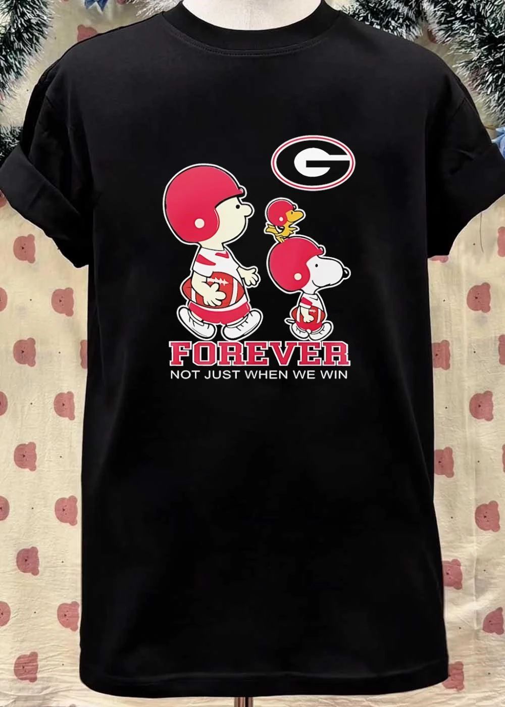 Peanuts Characters Playing Football Forever Not Just When We Win Georgia Bulldogs Shirt