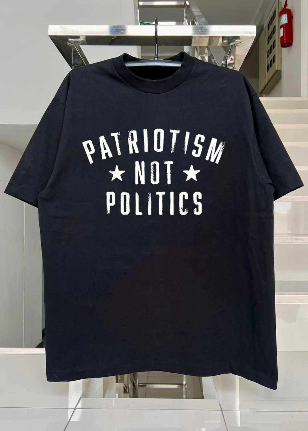 Patriotism Not Politics Patriotic USA Slogan T-Shirt
