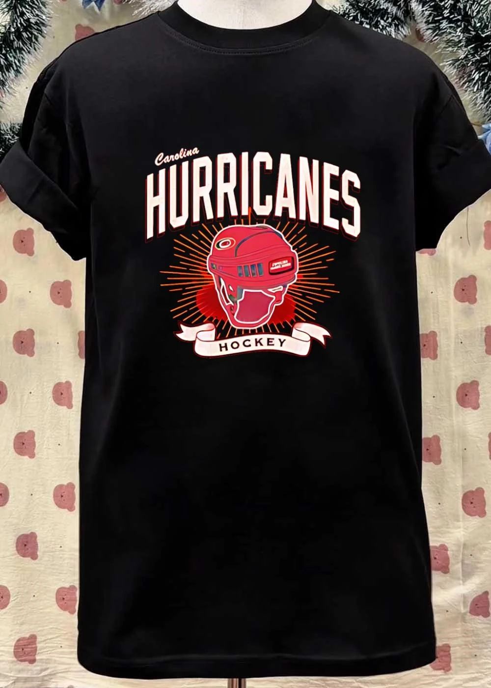 Carolina Hurricanes Hockey Red Helmet Racer shirt