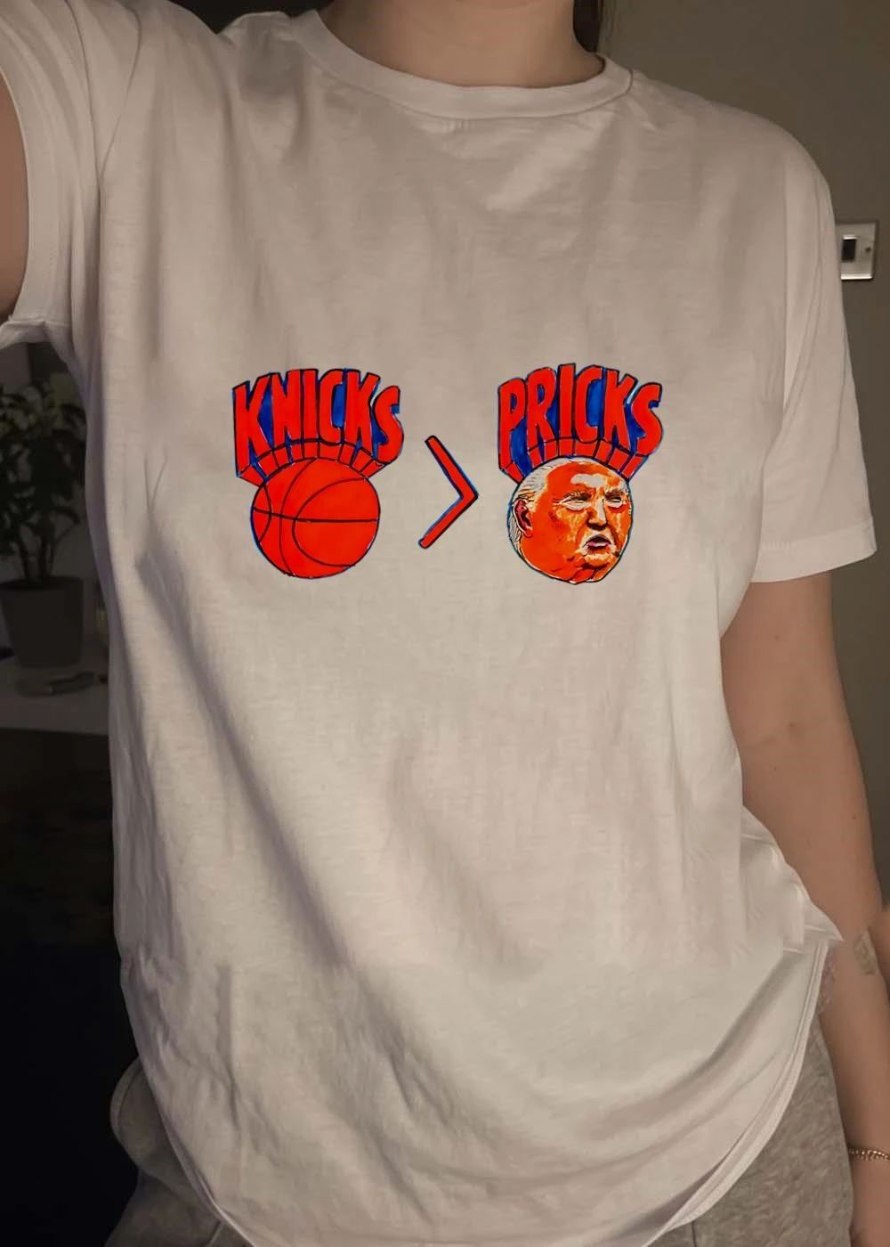 Knicks Greater Than Pricks Donald Trump Basketball Mashup T-Shirt
