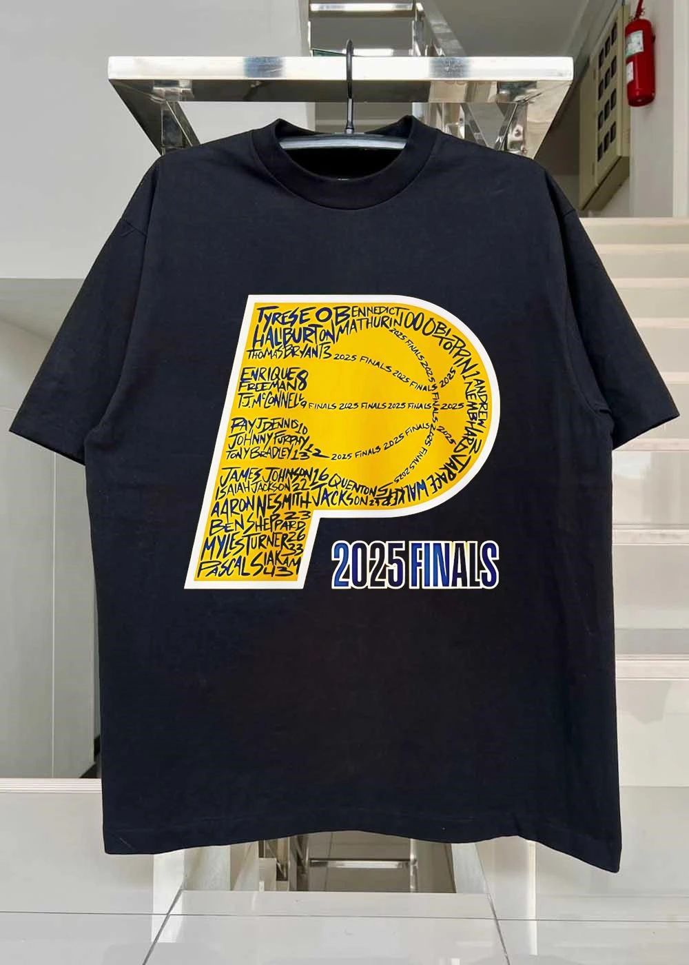 Indiana Pacers logo players signatures 2026 finals shirt