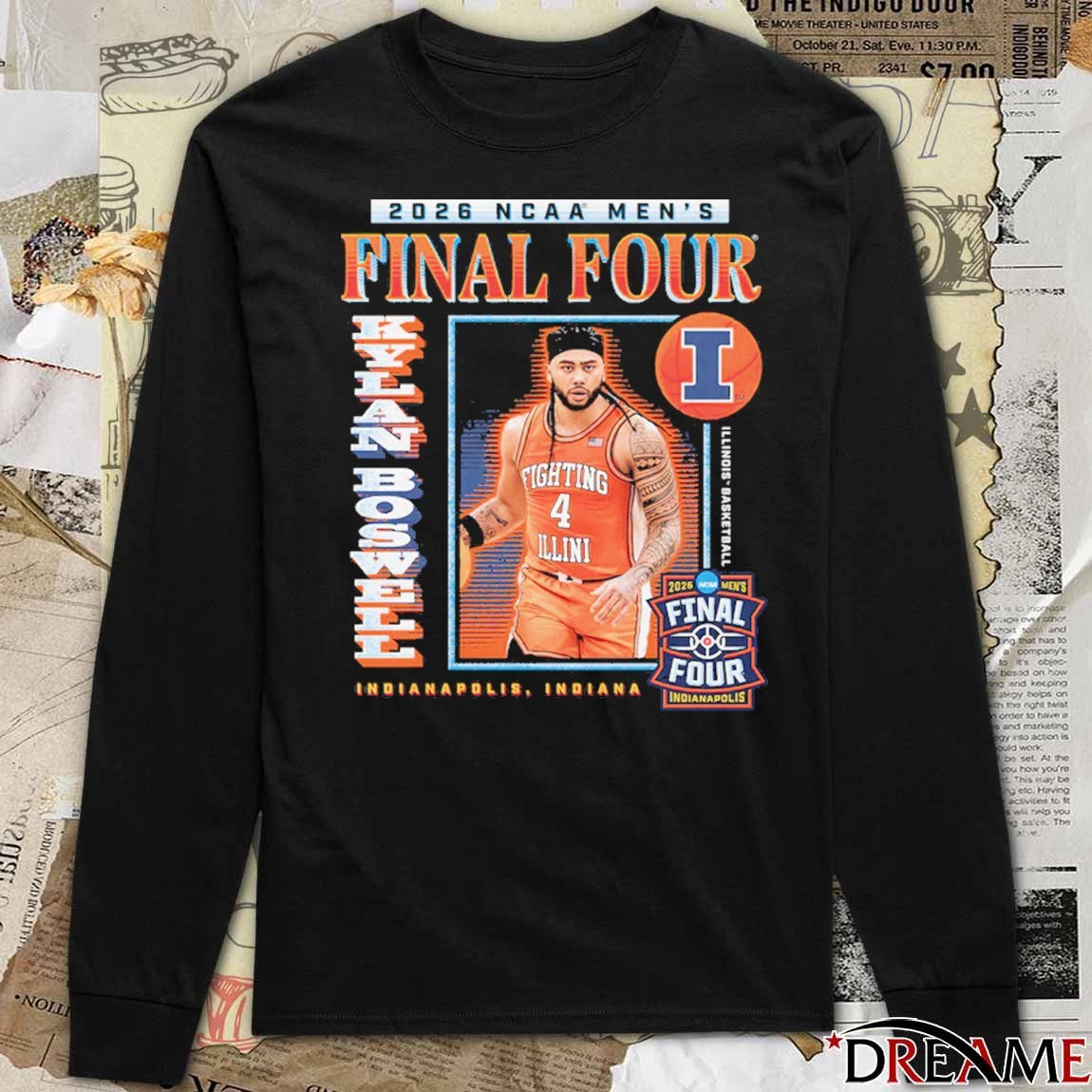 Kylan Boswell 2026 NCAA Final Four Illinois Fighting Illini Men’s Basketball Indianapolis t-shirt